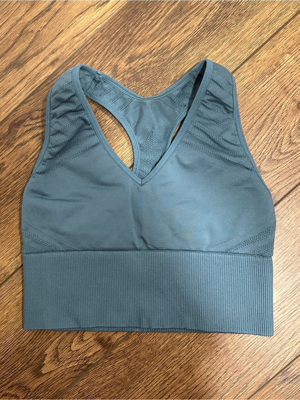 PINK Victoria's Secret V-Neck Racerback Sports Bra - Slate Blue